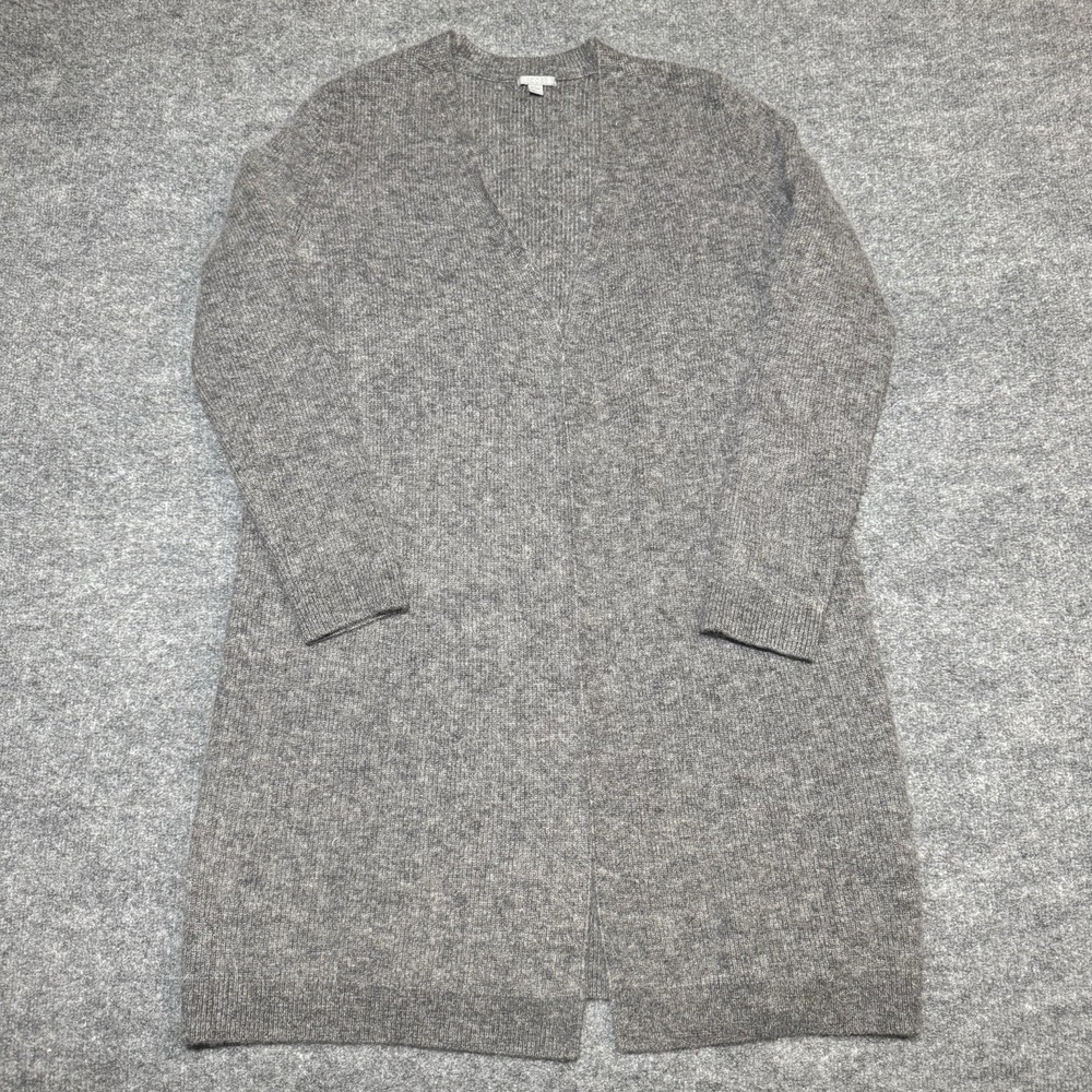 COS Women's Wool Open Long Cardigan Grey Mohair Blend Size‎ Medium